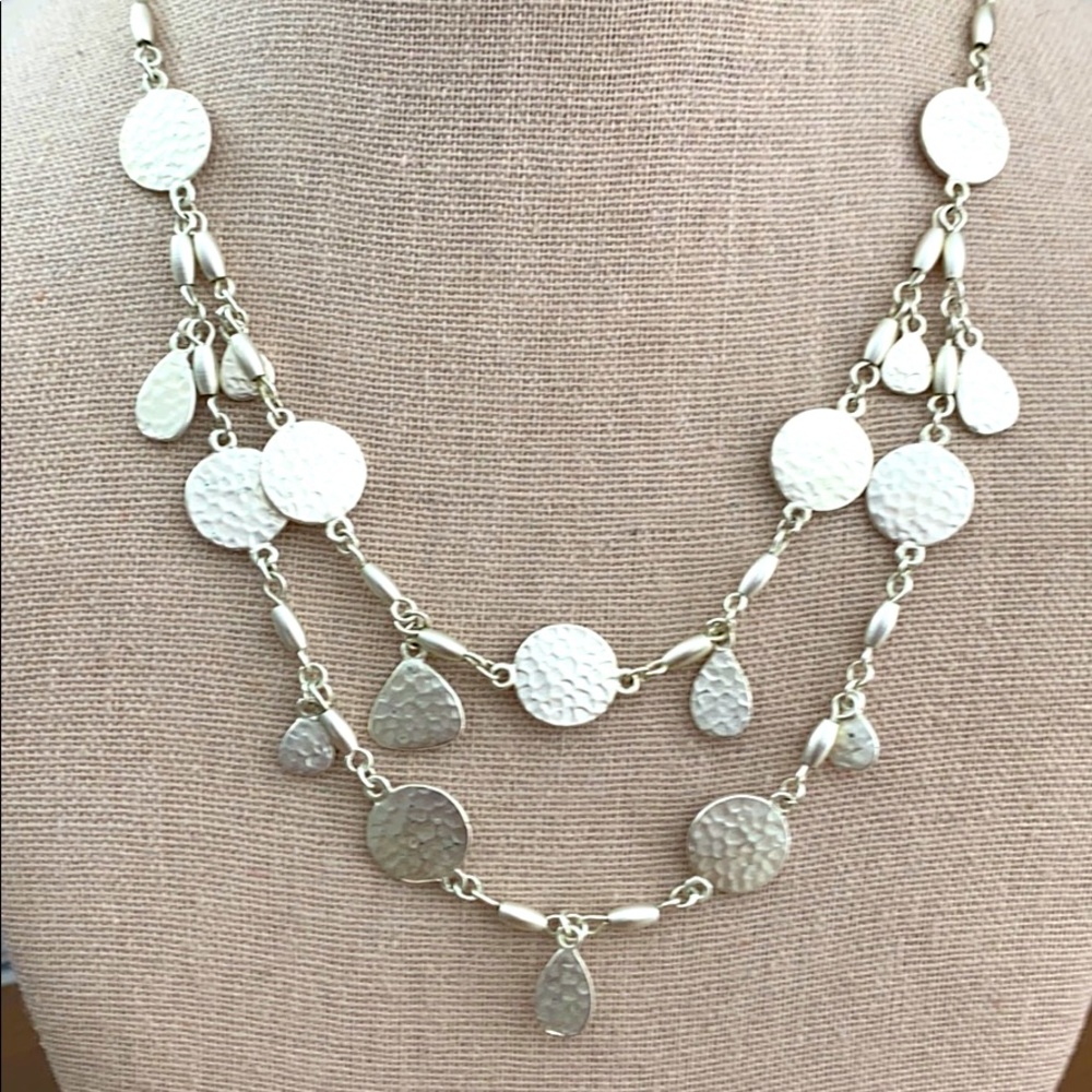 Premier designs hammered metals look 2 tier chain